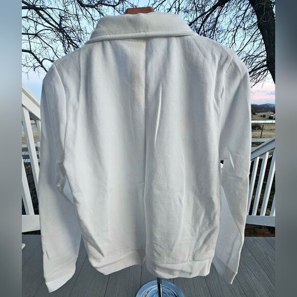 PINK Everyday Lounge Perfect Quarter Zip Classic Pullover OPTIC WHITE PRIDE MED. - Picture 2 of 16